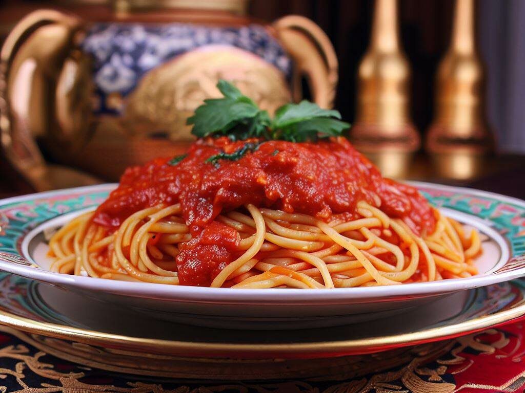 Une assiette traditionnelle de spaghetti