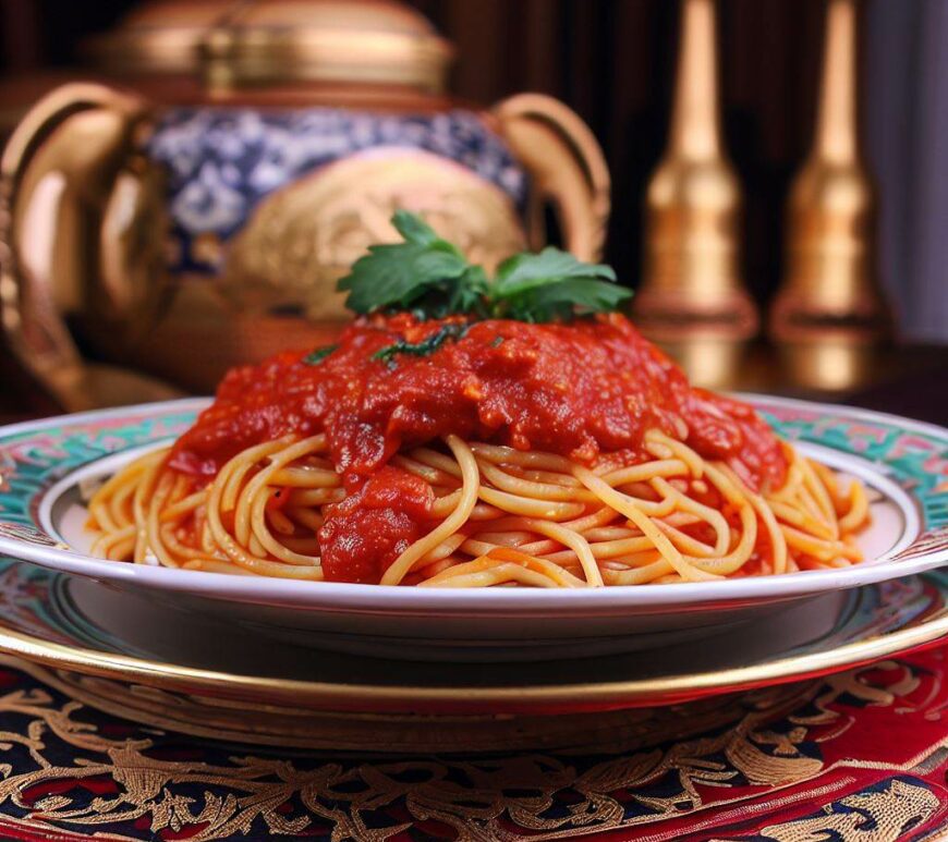 Une assiette traditionnelle de spaghetti